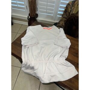 Women's Lululemon Athletica Peplum Blush Orange Fleece Pullover Sweater Sz 6/8